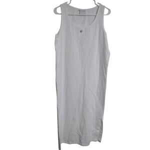 Vintage Cotton Connection Corduroy Maxi‎ Dress White Medium Casual Summer Preppy